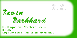 kevin marhhard business card